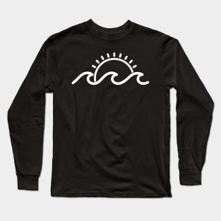 Minimal Art Of Sun & Waves Gives Positive & Good Vibes Long Sleeve T-Shirt